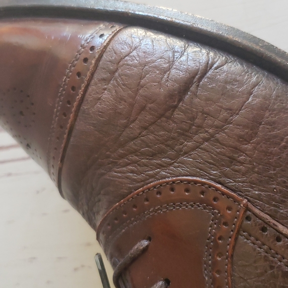 Johnston & Murphy 12 toe cap patent ant textured soft leather formal men… - Picture 8 of 8